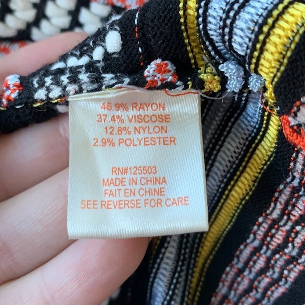 Ronny Kobo Collection Multicolor Knit Striped Fit & Flare Cocktail Dress sz L - Picture 5 of 5